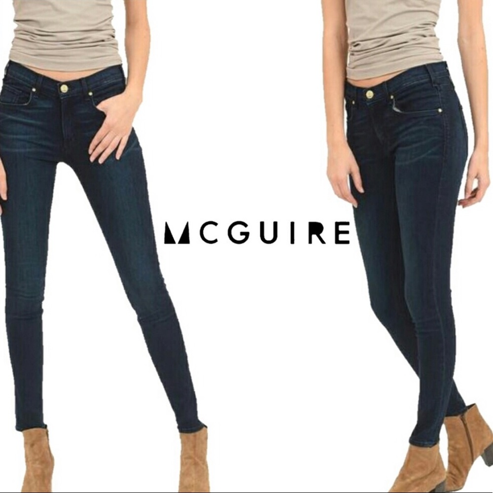 McGuire High Rise Skinny Dark Blue Jeans size 29